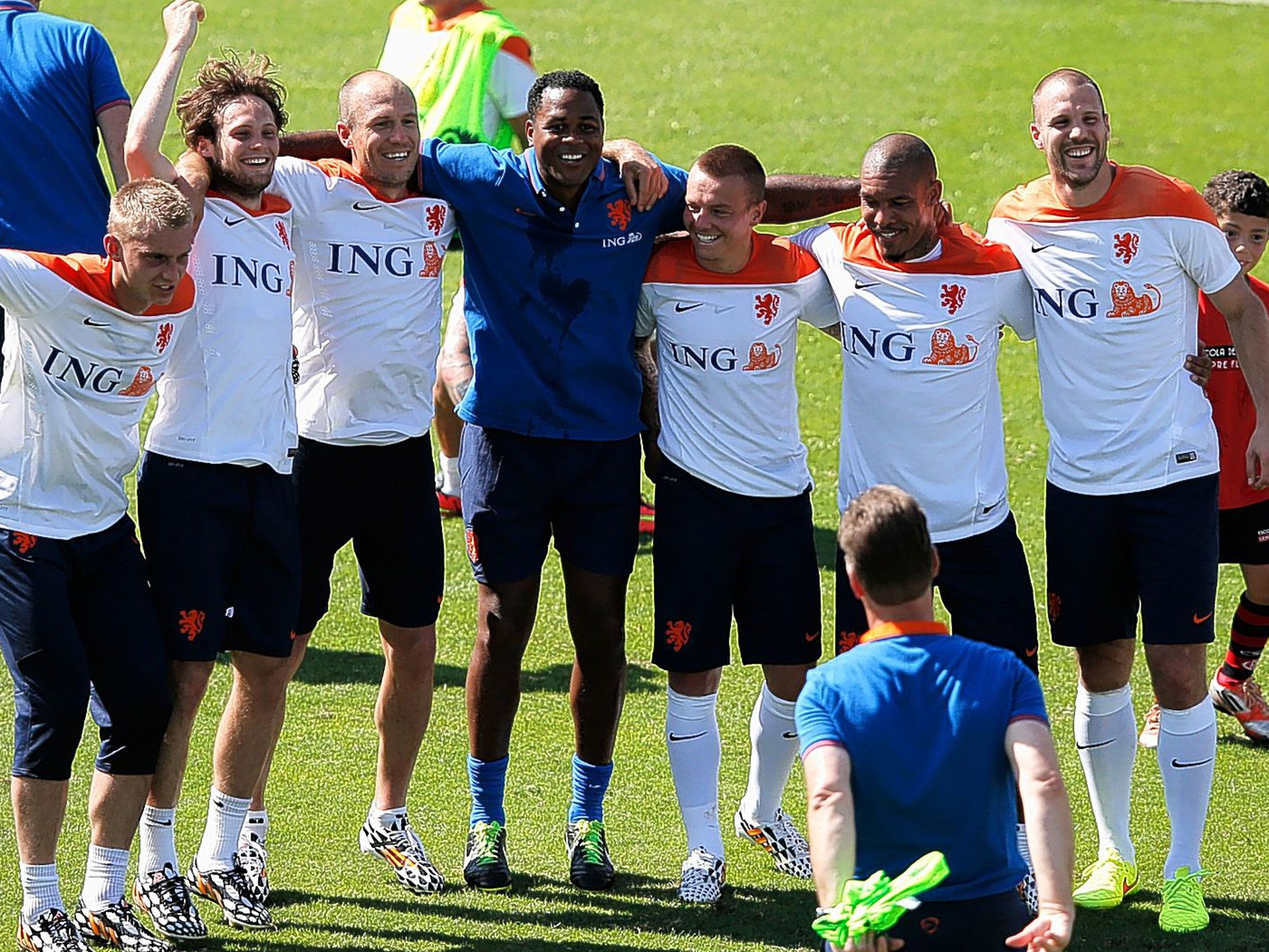 The Dutch squad in high spirits during their training camp in Rio de Janeiro last week