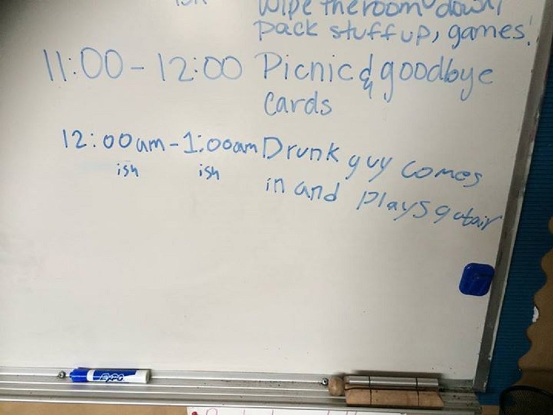 A photo of the message was posted by the teacher's husband