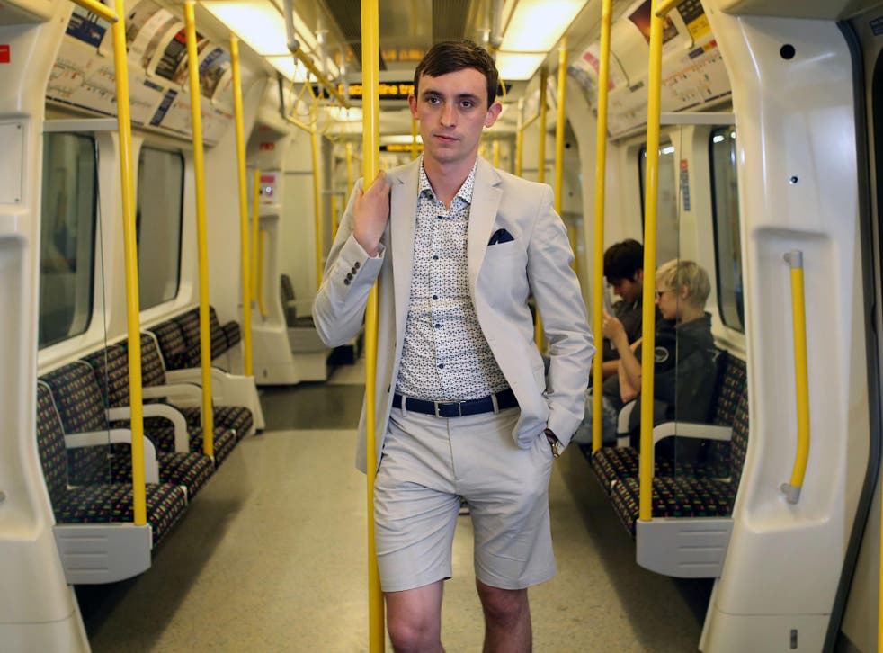 Oscar Quine models his ‘suave little cotton number’ – a short suit that costs £264
