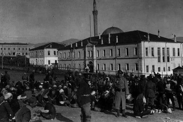The conscription of reserve soldiers in Greece to fight on the Salonika front in 1916. The Greek city was ravaged by a fire the following year, which devastated the area and left thousands homeless