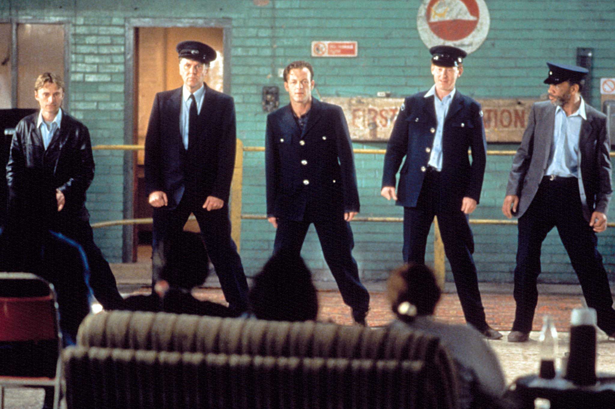 Wilkinson (second left) in popular British comedy The Full Monty