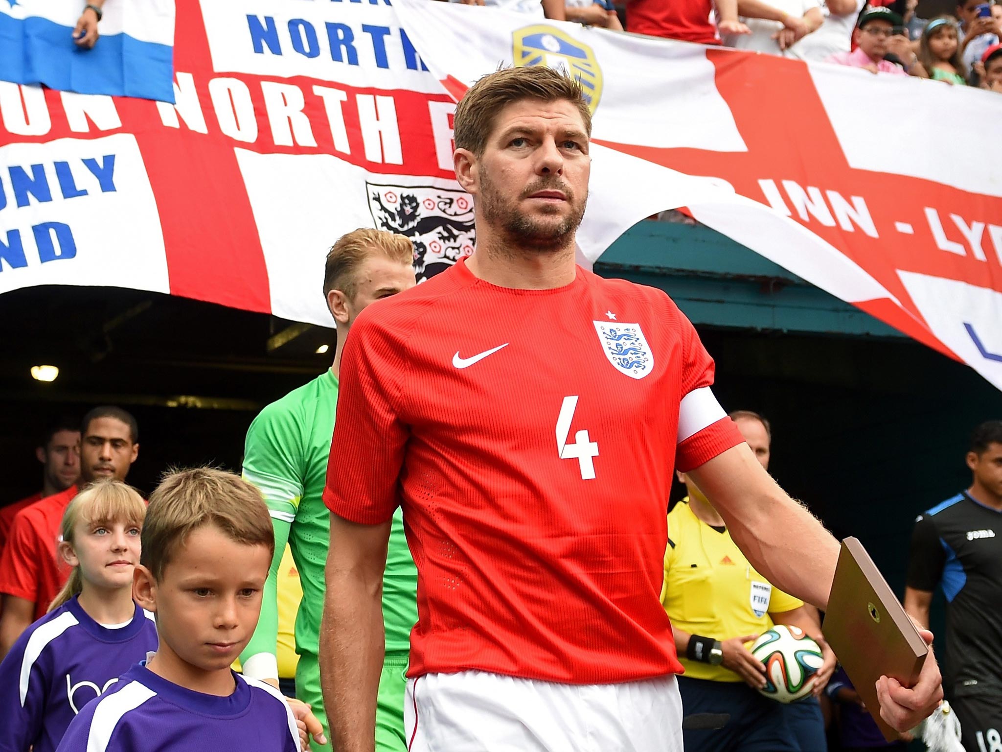 Steven Gerrard is urging his team to be attacking in their
World Cup opener against Italy tonight