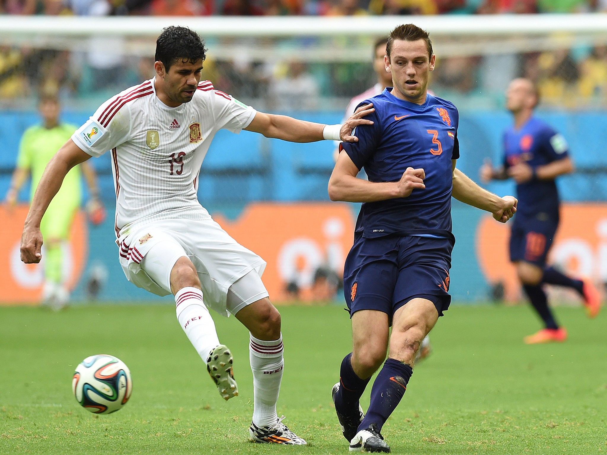 Diego Costa in action against the Netherlands
