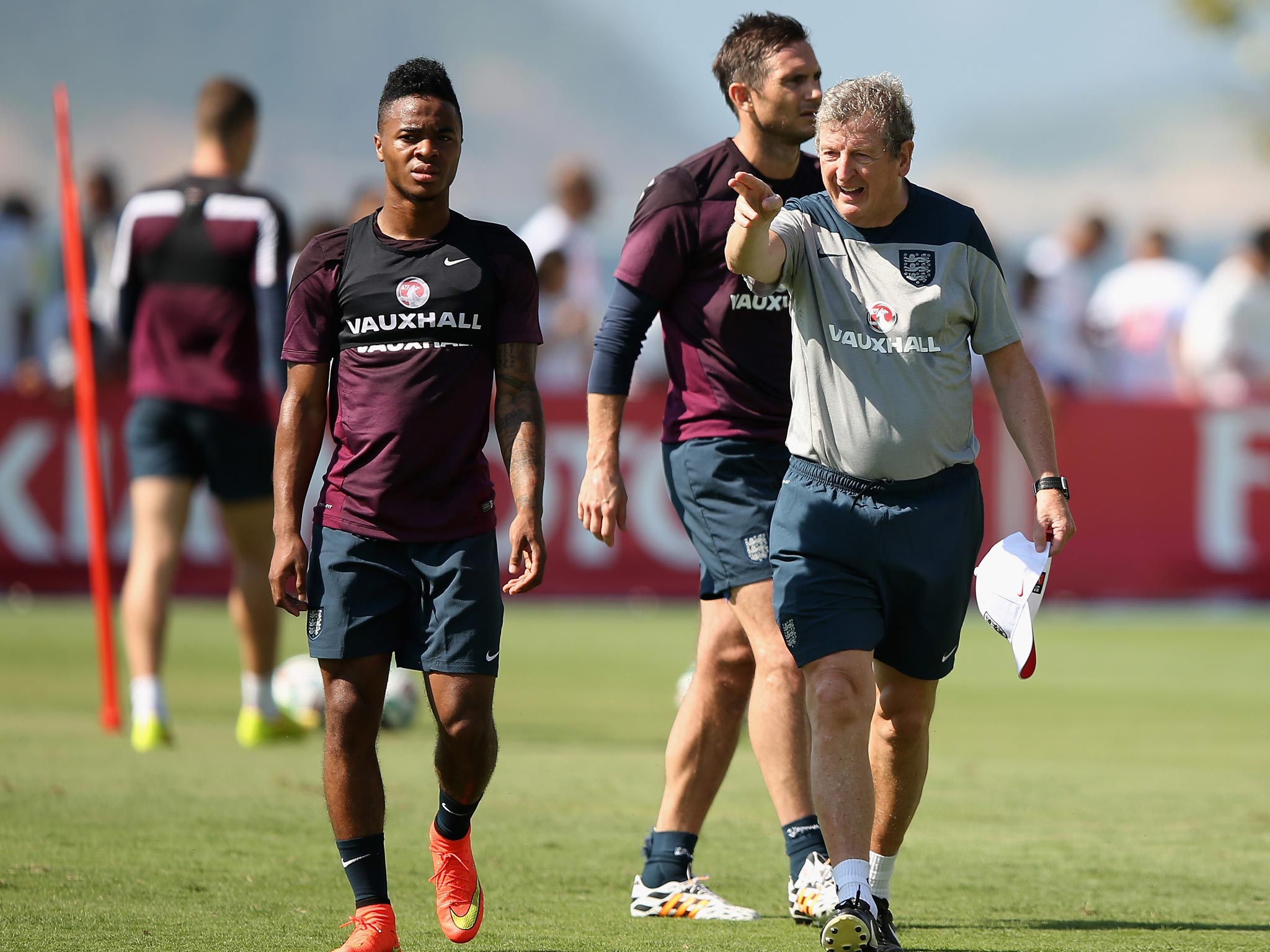 The England manager, Roy Hodgson, sounded a note of caution on whether to throw the likes of Raheem Sterling (left) into the fray too early