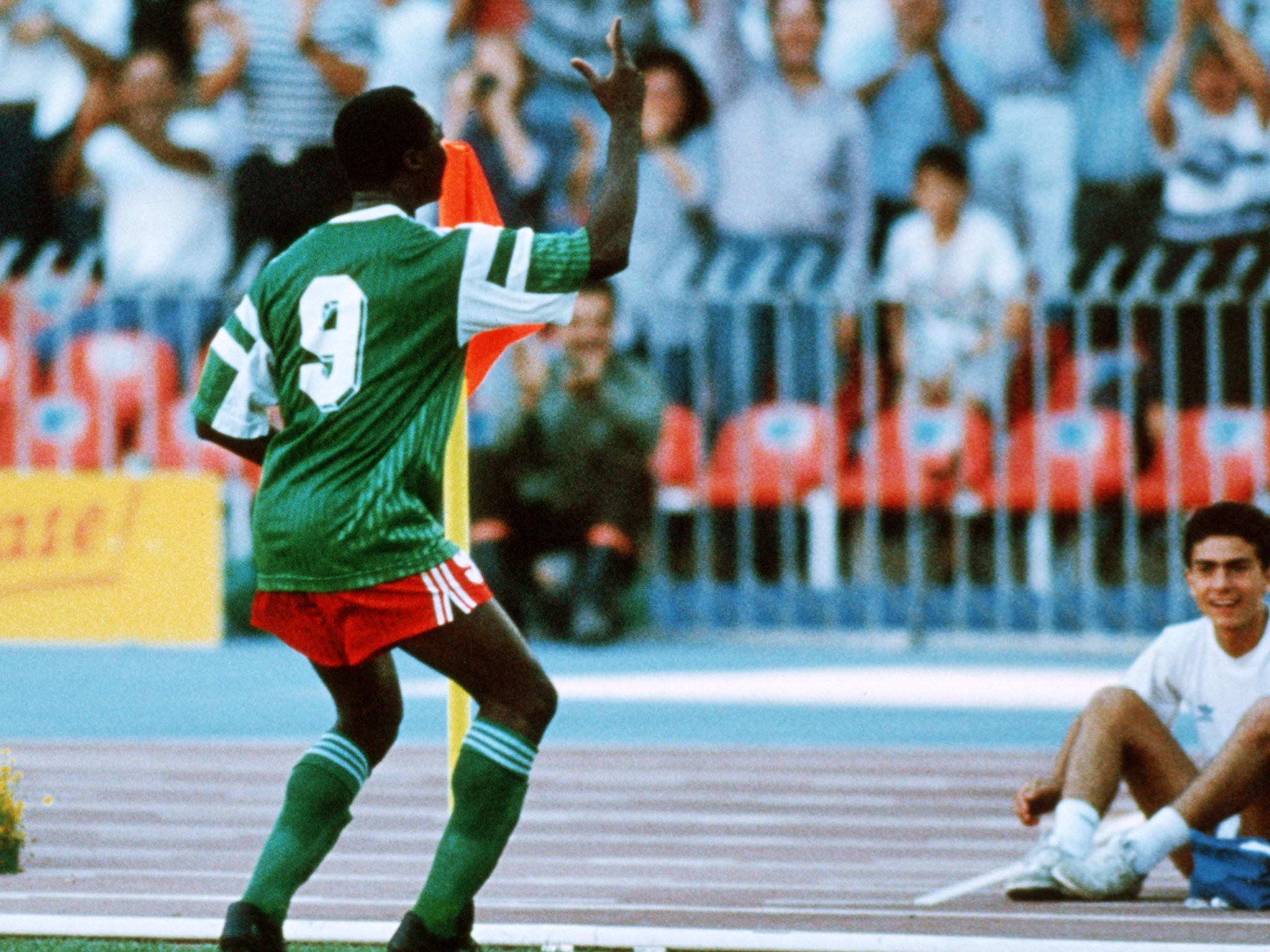 One man who embodied all of that and captured the imagination of the Italia ’90 crowds was Cameroon striker Roger Milla