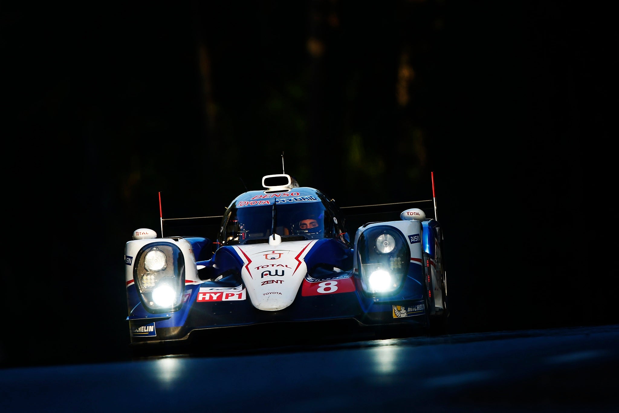 The number 7 Toyota in action at Le Mans