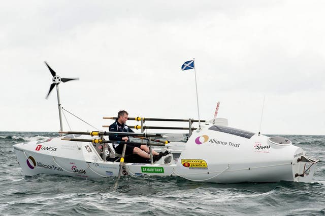 Niall Iain Macdonald in his 24-ft boat 