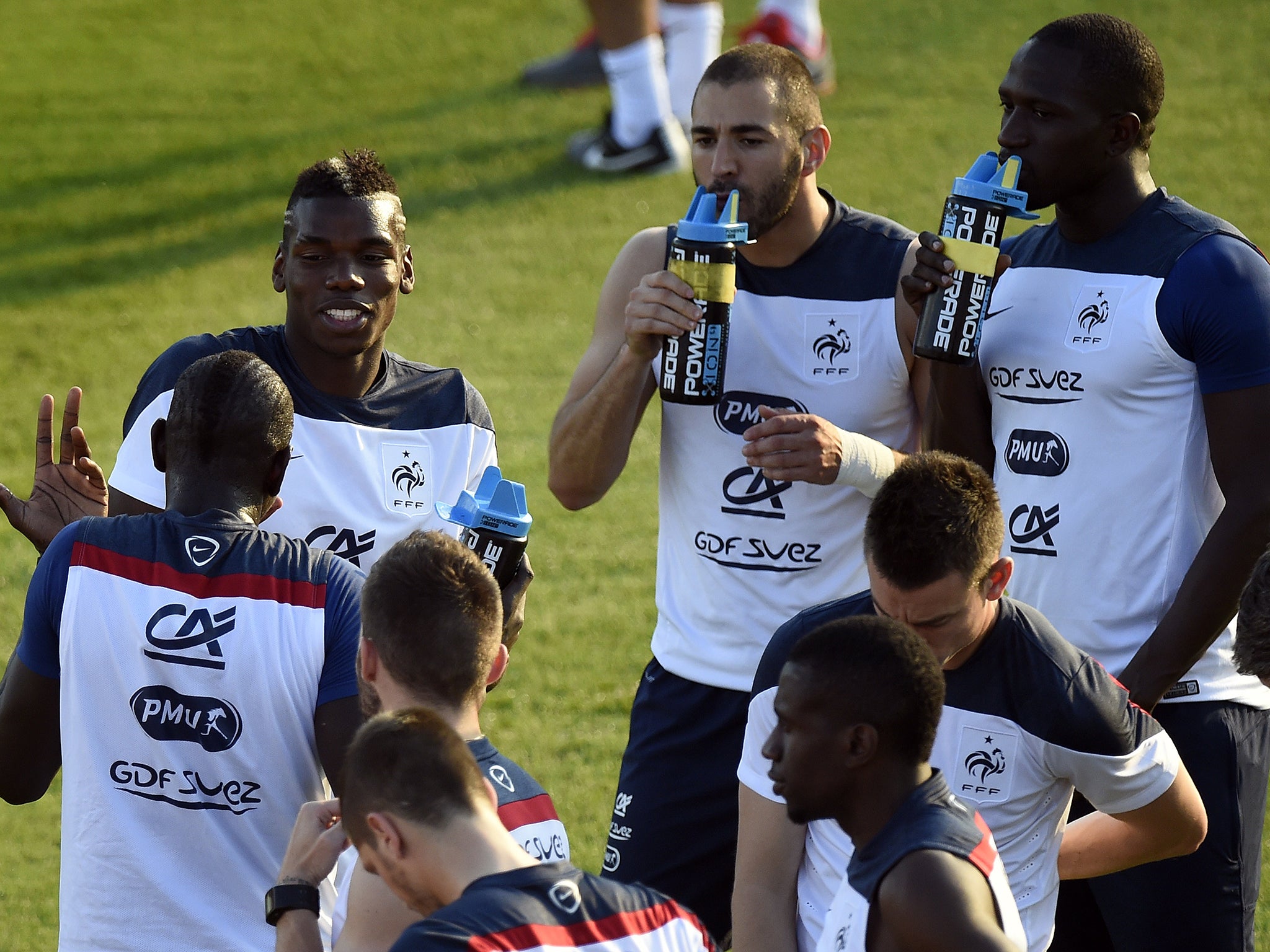 The France squad pictured training