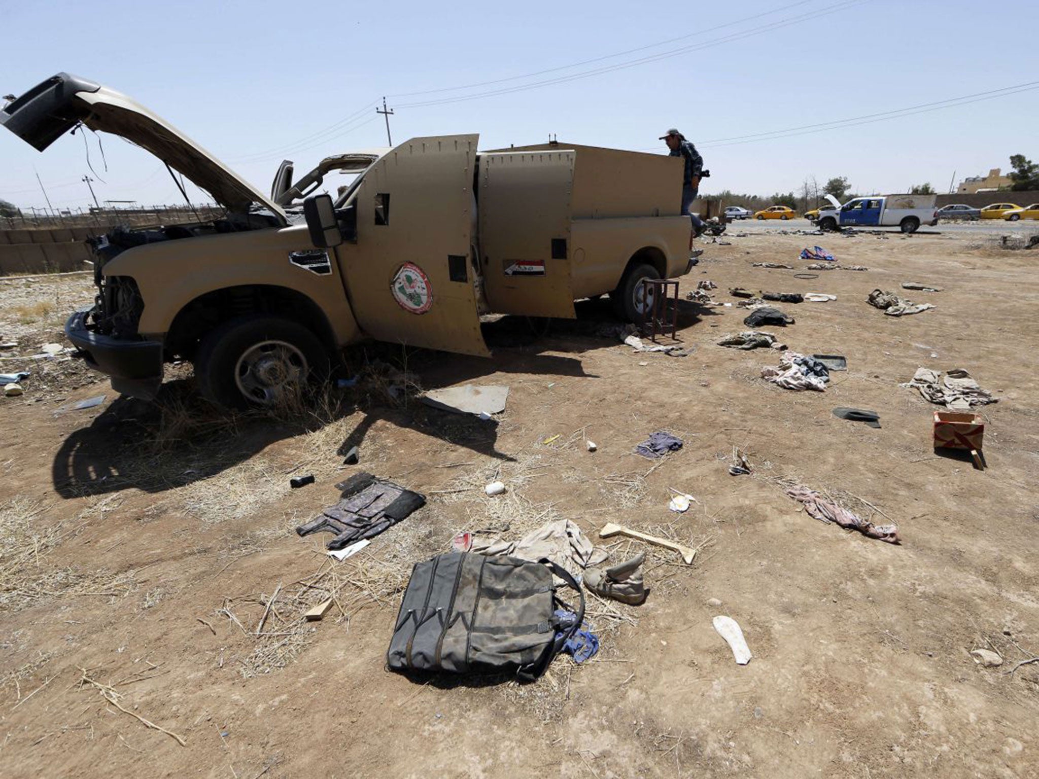 A captured Iraqi military vehicle