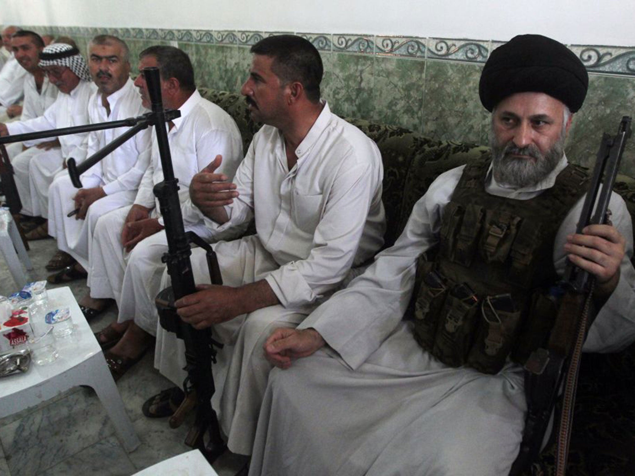 A Shia cleric at a recruitment centre in Diyala province