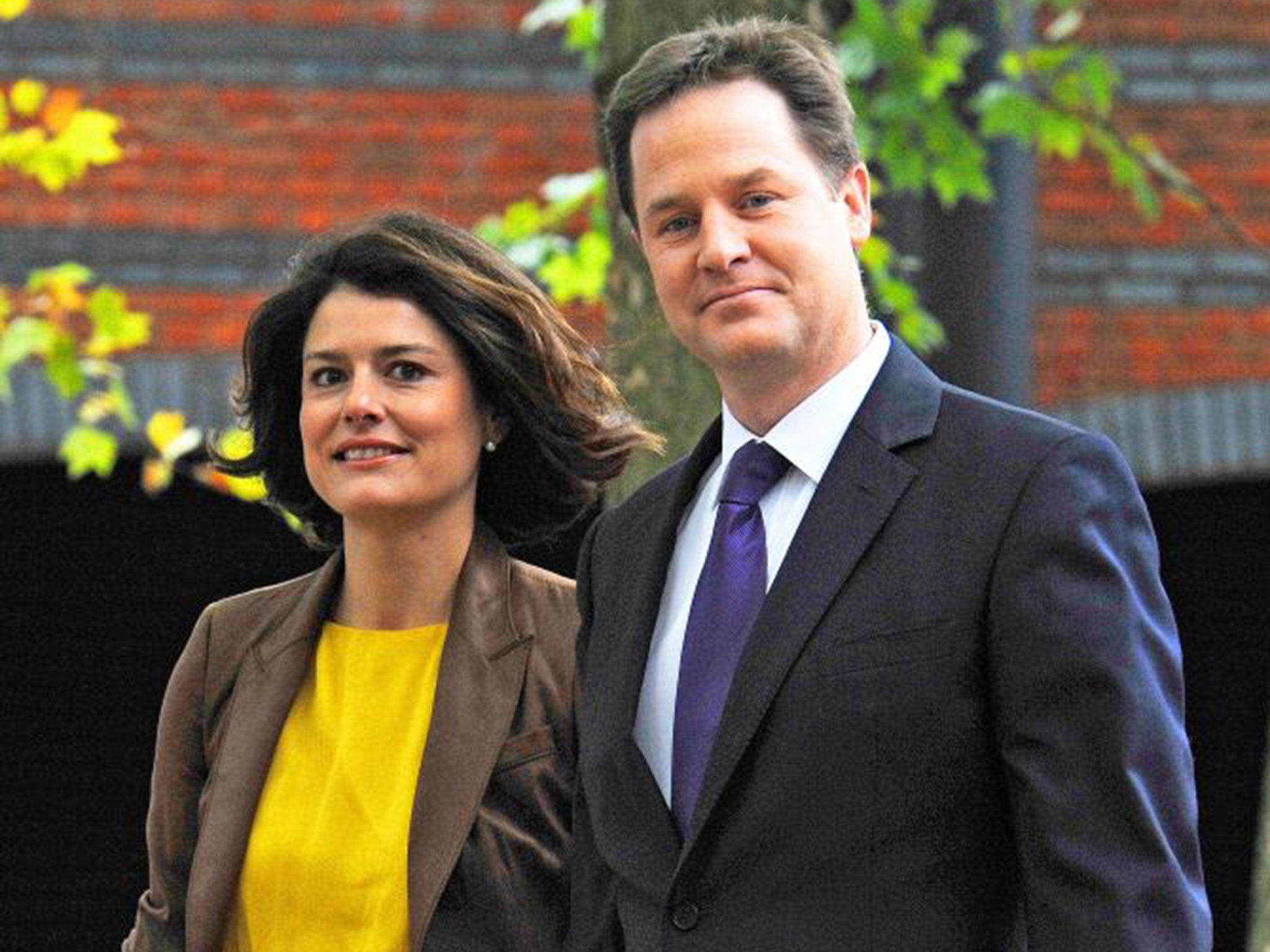 Nick Clegg and his Spanish wife, Miriam Gonzalez Durantez, who uses her maiden name