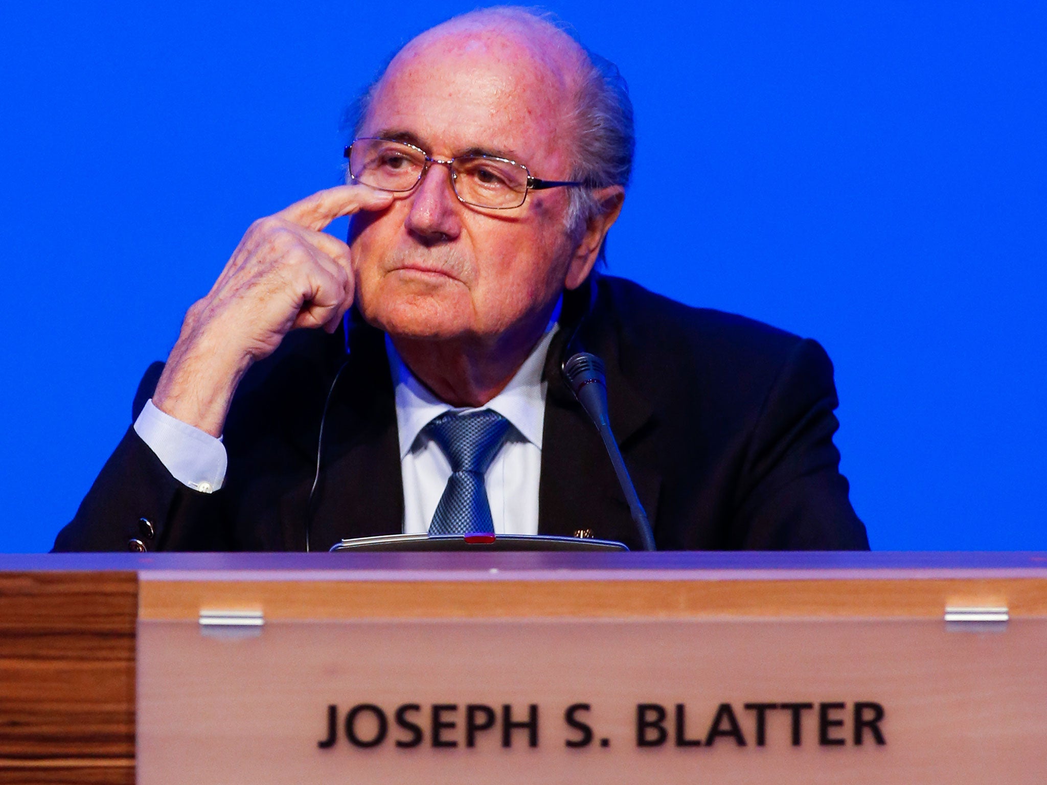 The FIFA president Sepp Blatter