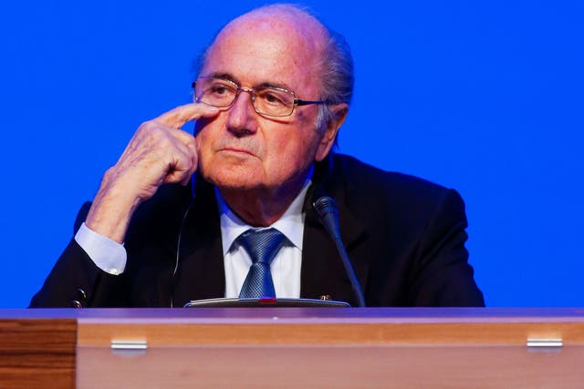 The FIFA president Sepp Blatter