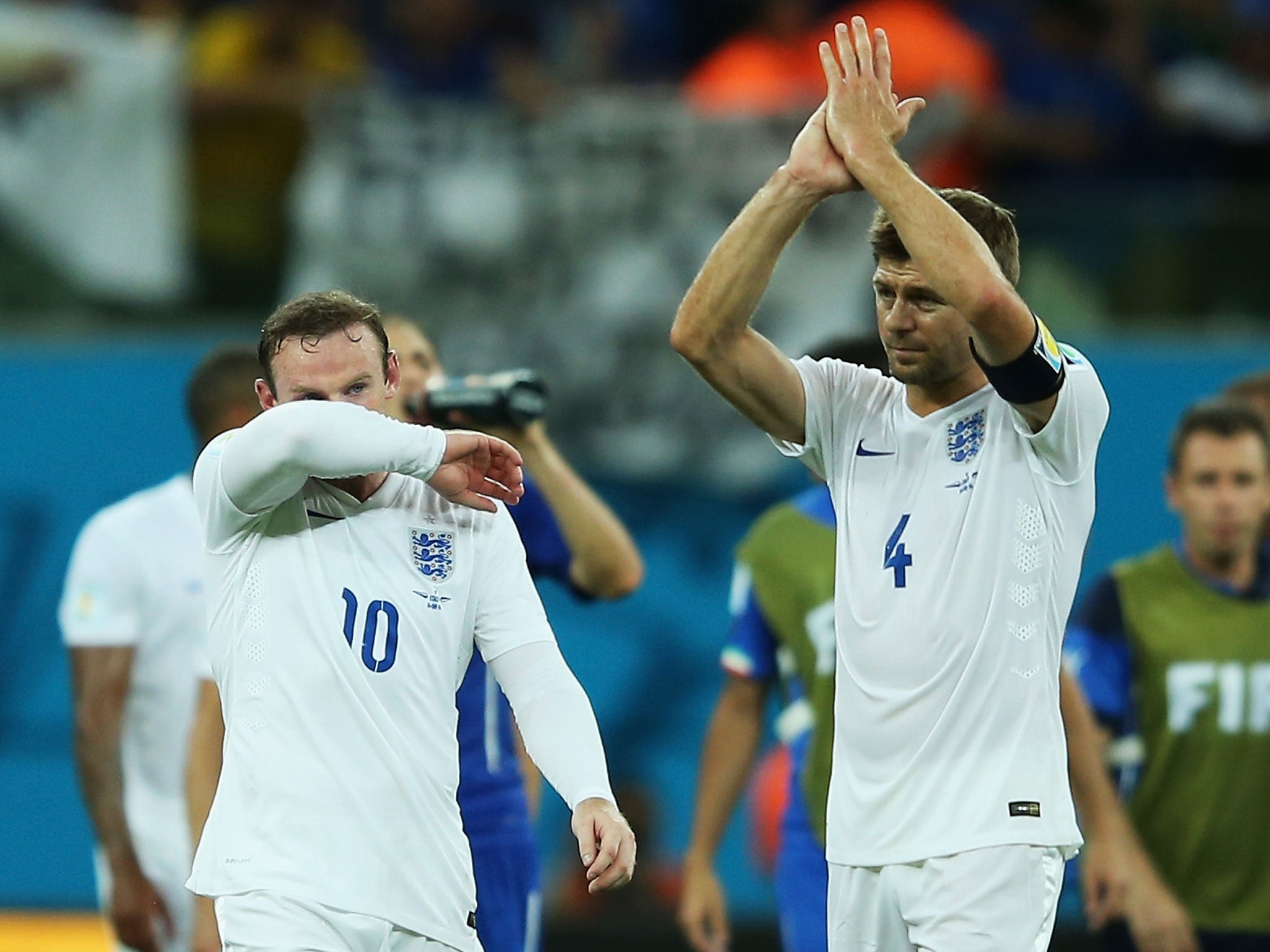 England pictured after playing Italy in Manaus