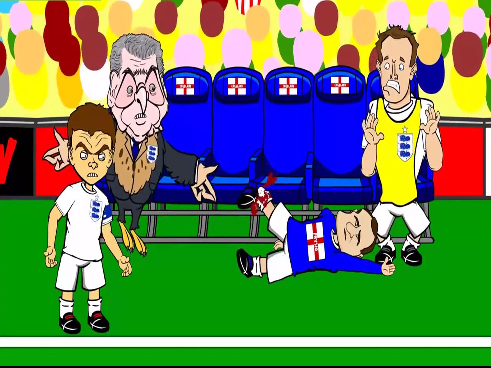 A cartoon created by 442oon, depicting England's 2-1 loss against Italy in the World Cup