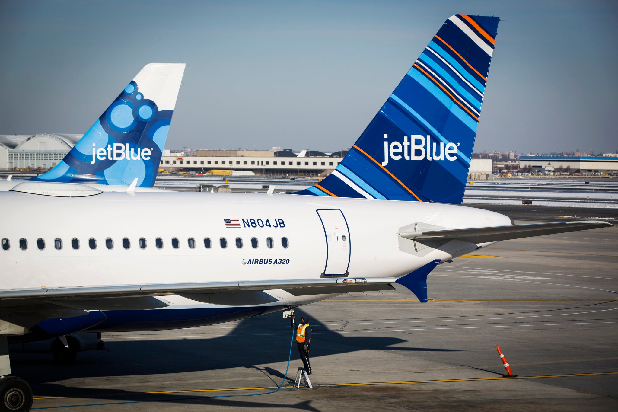 London bound: JetBlue aircraft at New York JFK