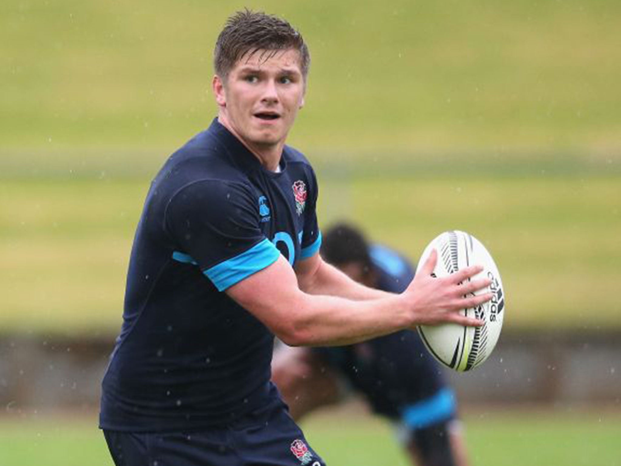 Owen Farrell is struggling to overcome a knee injury in time for Saturday’s third Test in Hamilton
