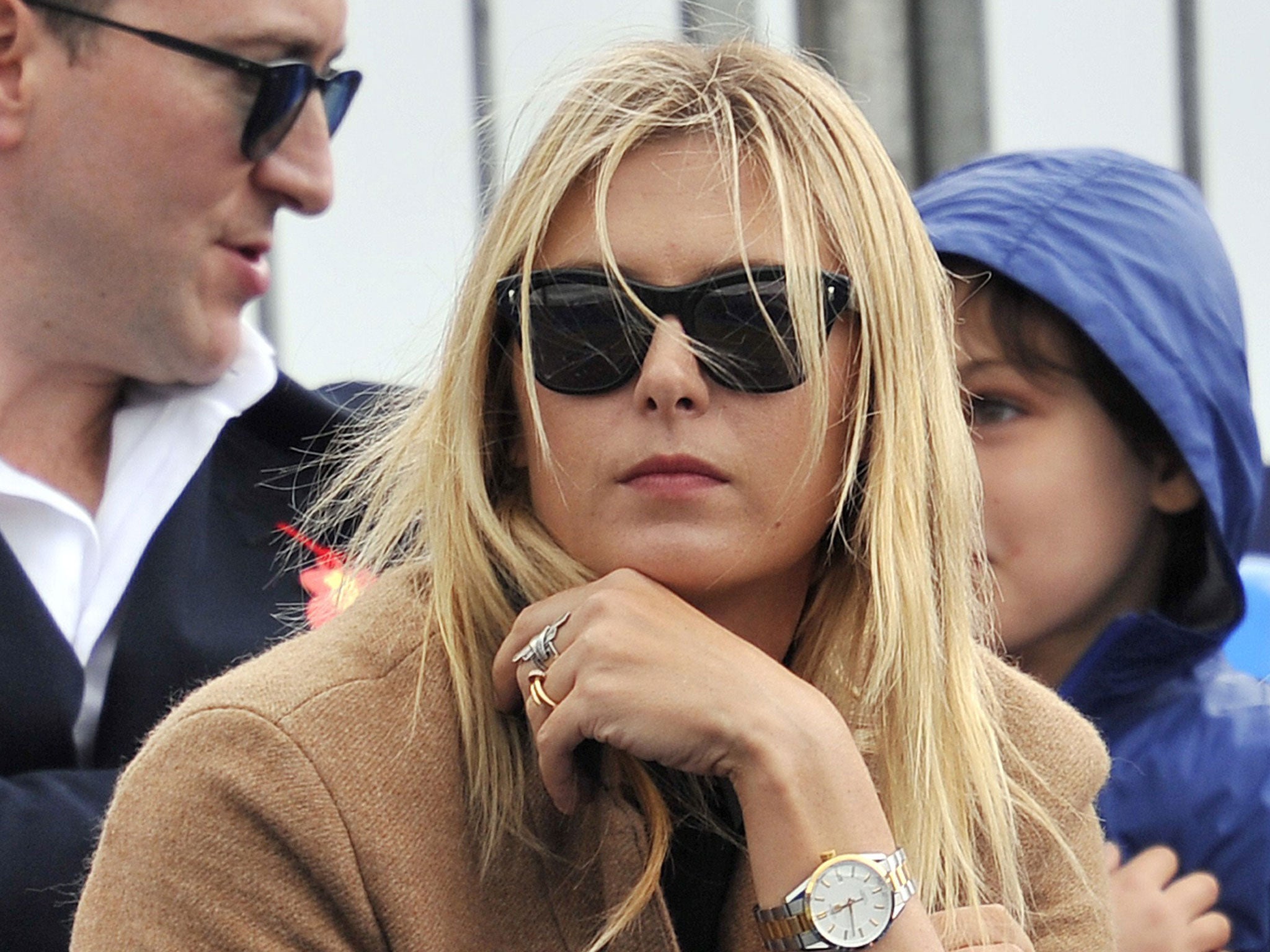 Maria Sharapova looks on at Queen's