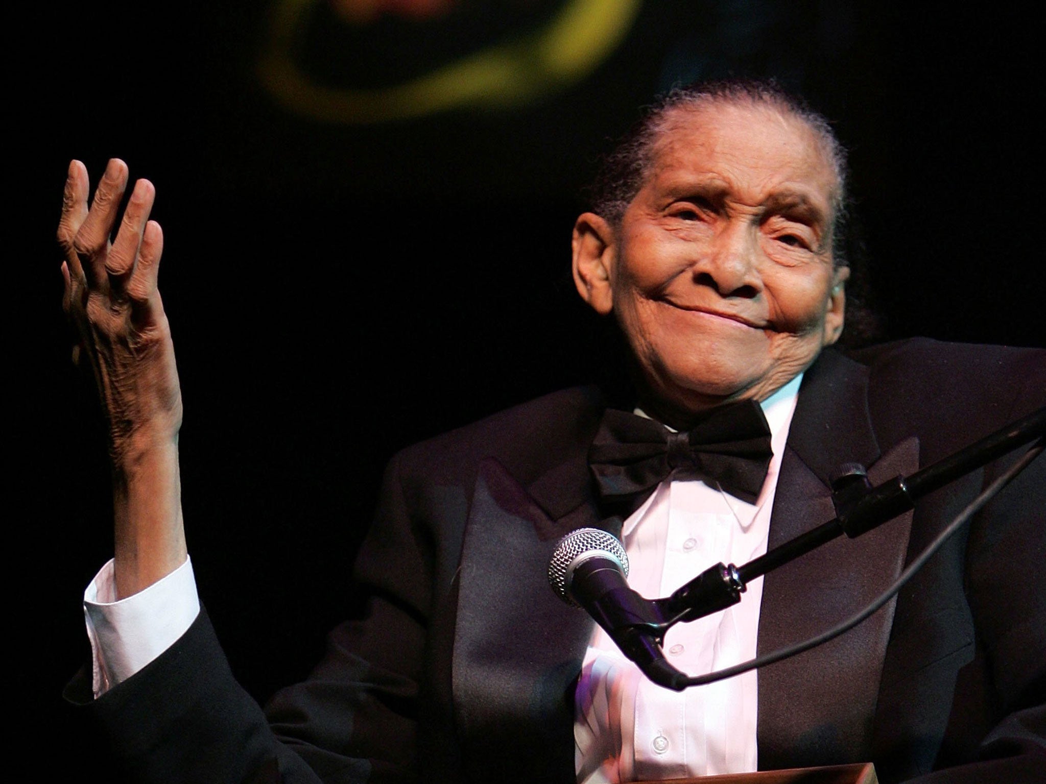 Jimmy Scott speaks after accepting a NEA Jazz Master award during the 17th Annual NEA Jazz Masters awards and concert on 12 January, 2007, in New York City
