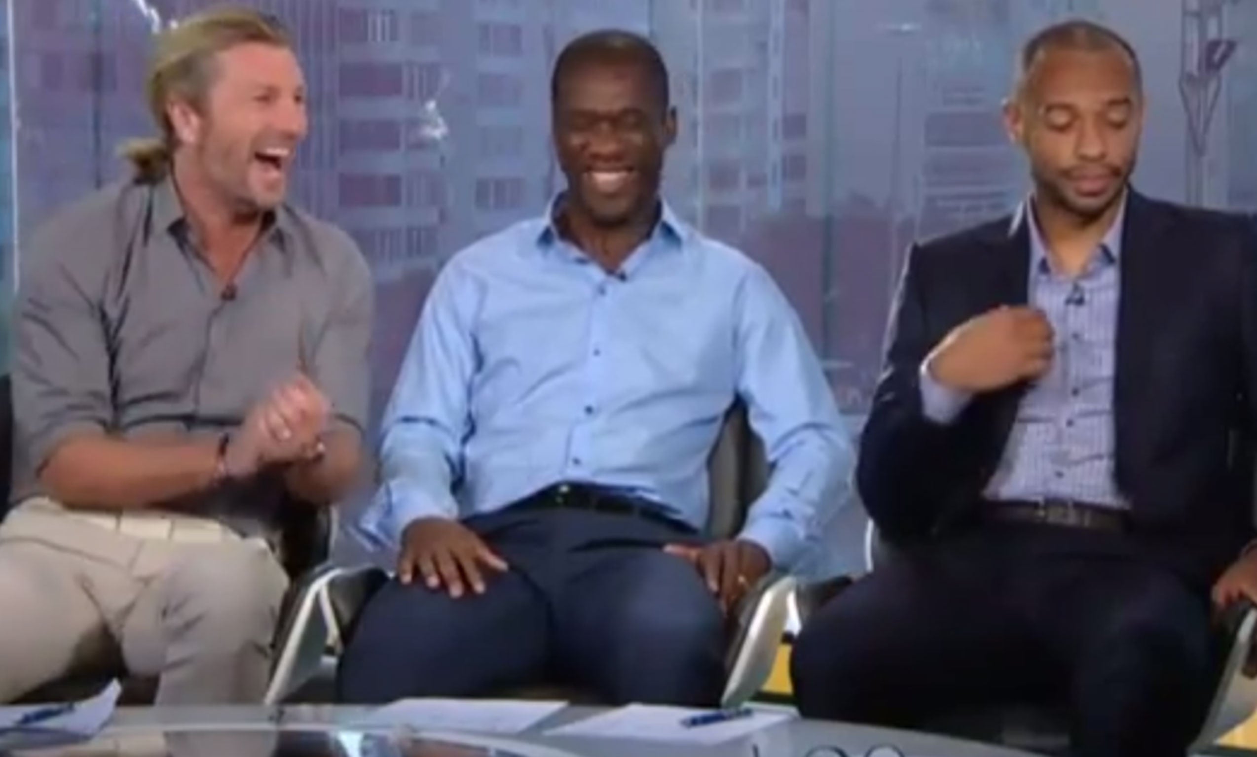 Robbie Savage was the butt of a Thierry Henry put down in the BBC World Cup studio