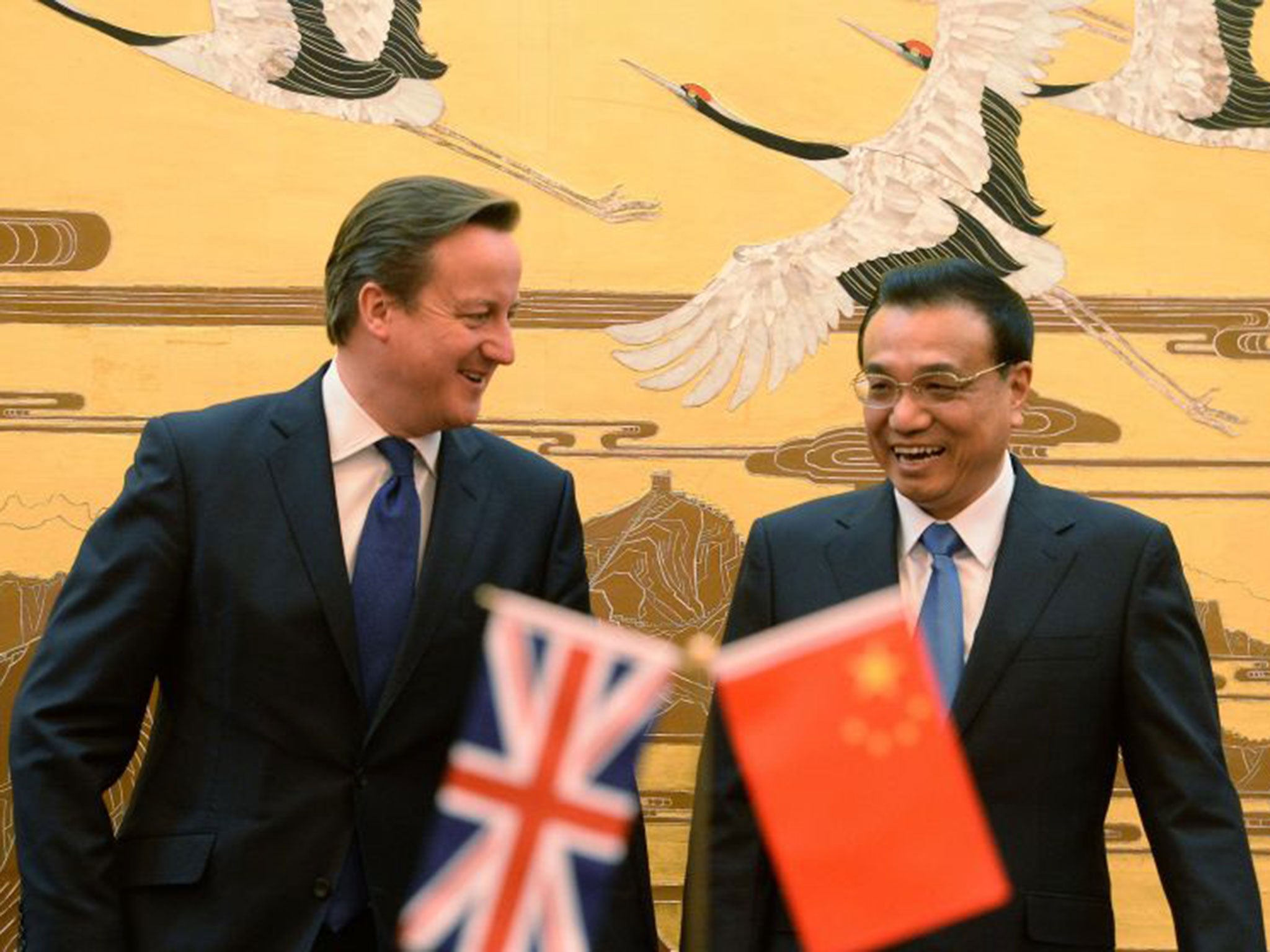 David Cameron with the Chinese Premier, Li Keqiang, who will visit the UK this week