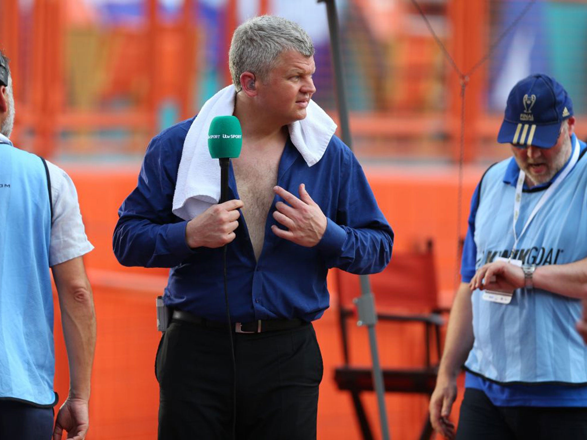 Chest the job: ITV’s World Cup anchor Adrian Chiles – never knowingly under-Brummied