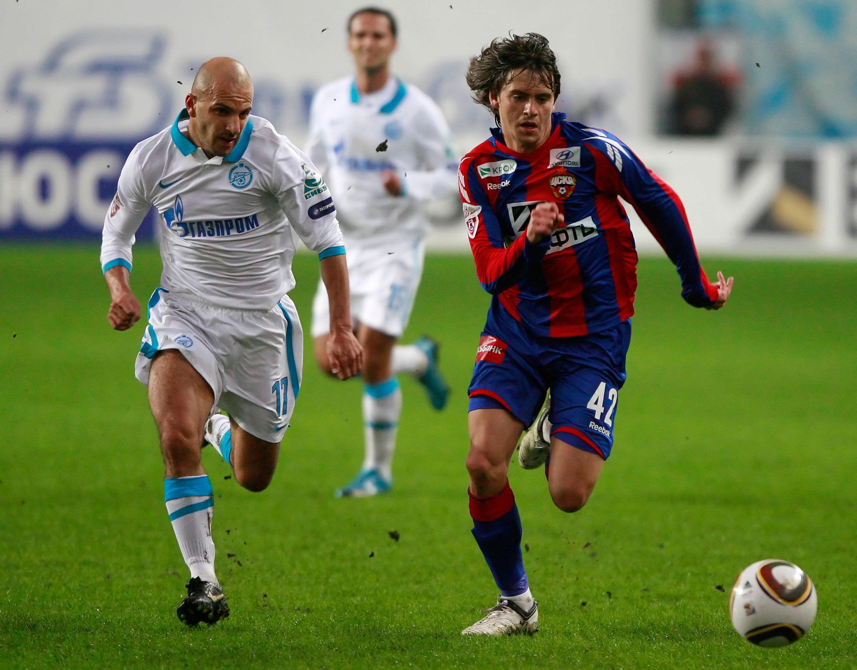 Georgi Shchennikov (right) in action for CSKA Moscow