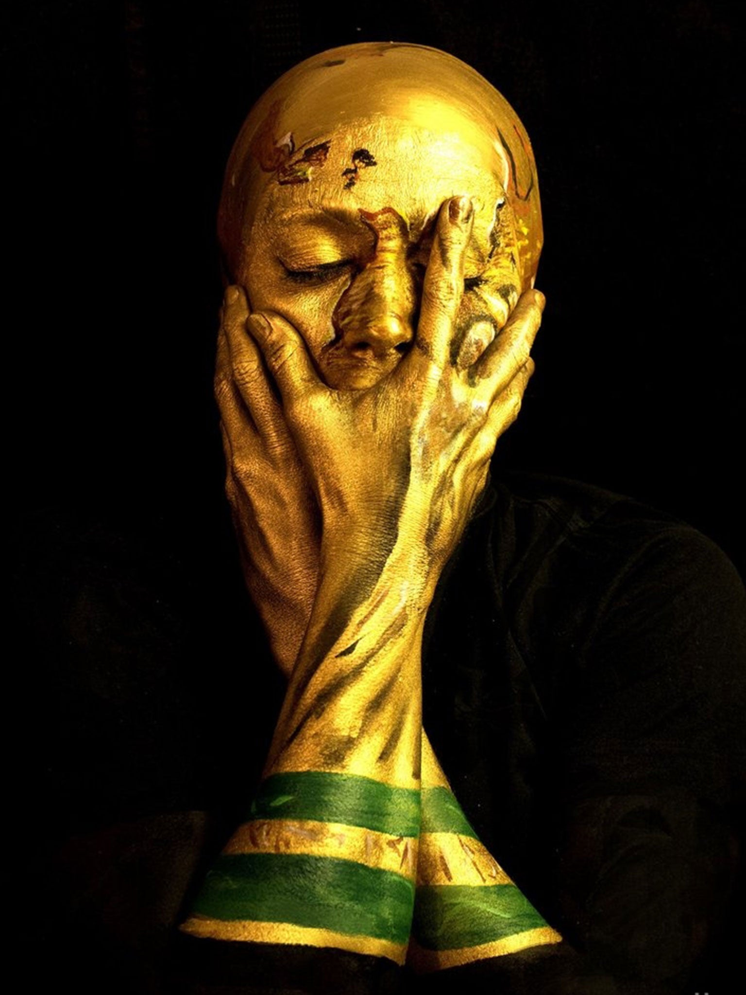 London artist Emma Allen has painted herself as the World Cup