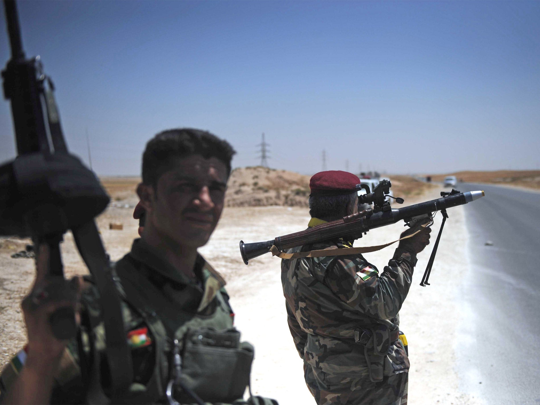 Kurdish peshmerga forces keep guard around Tal Afar of Mosul
