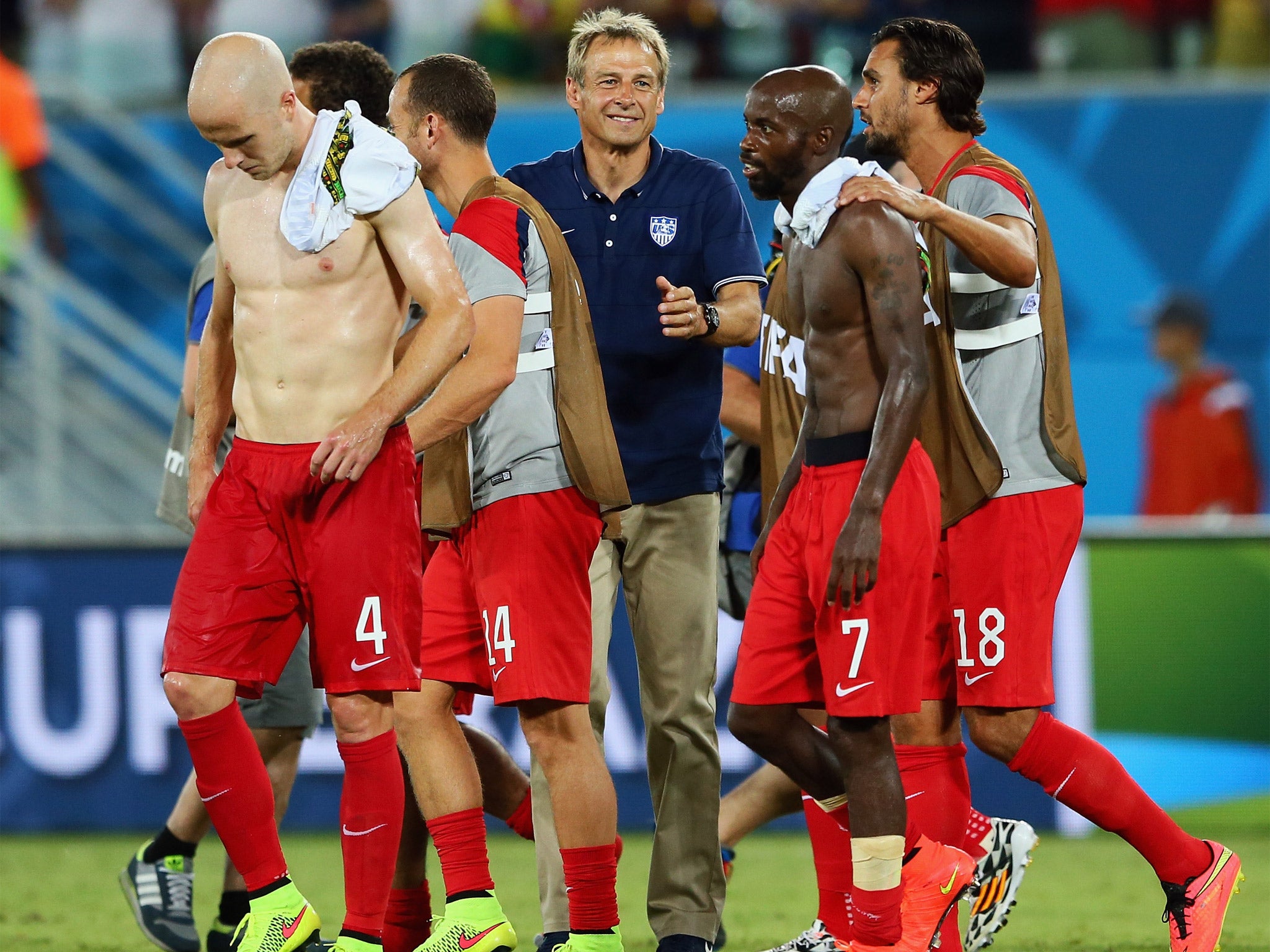 Jürgen Klinsmann has told his USA team to tell their families to extend their stay in Brazil