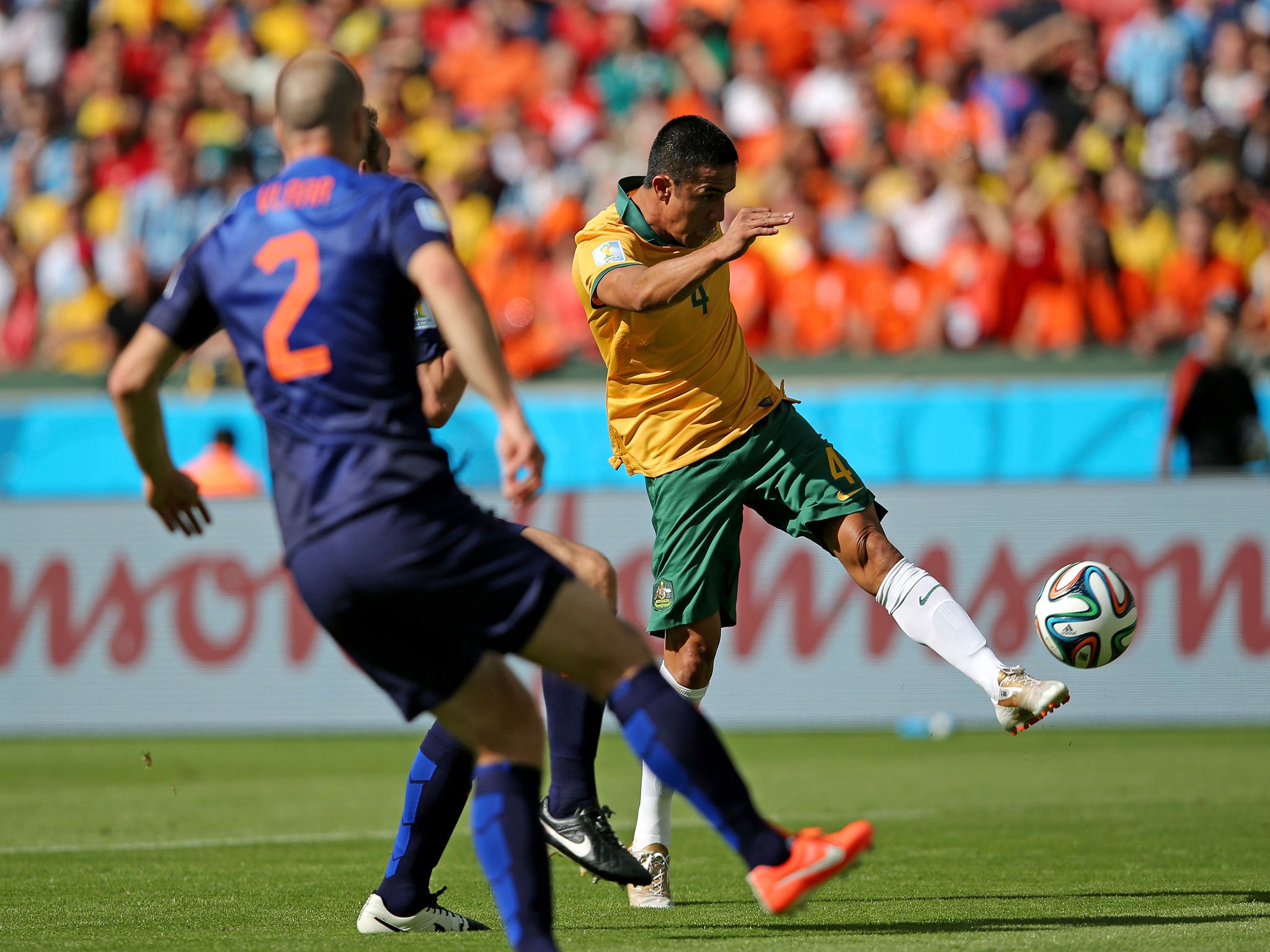 Tim Cahill scores a wonderful volley for Australia