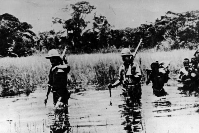Allied troops in what is now Zambia, in vain pursuit of the forces of the elusive German general Paul von Lettow-Vorbeck 