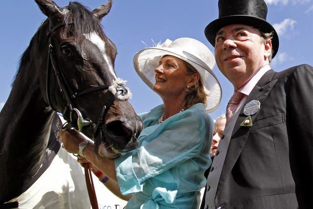 Lord and Lady Webber with The Fugue, winner of the Prince Wales’s Stakes at Royal Ascot