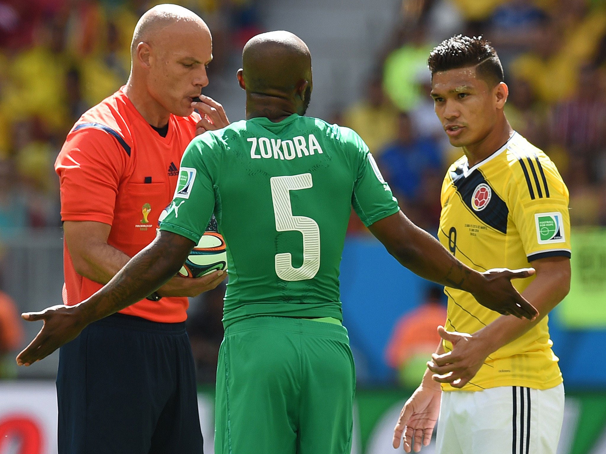 Howard Webb became the first English referee to use the vanishing spray