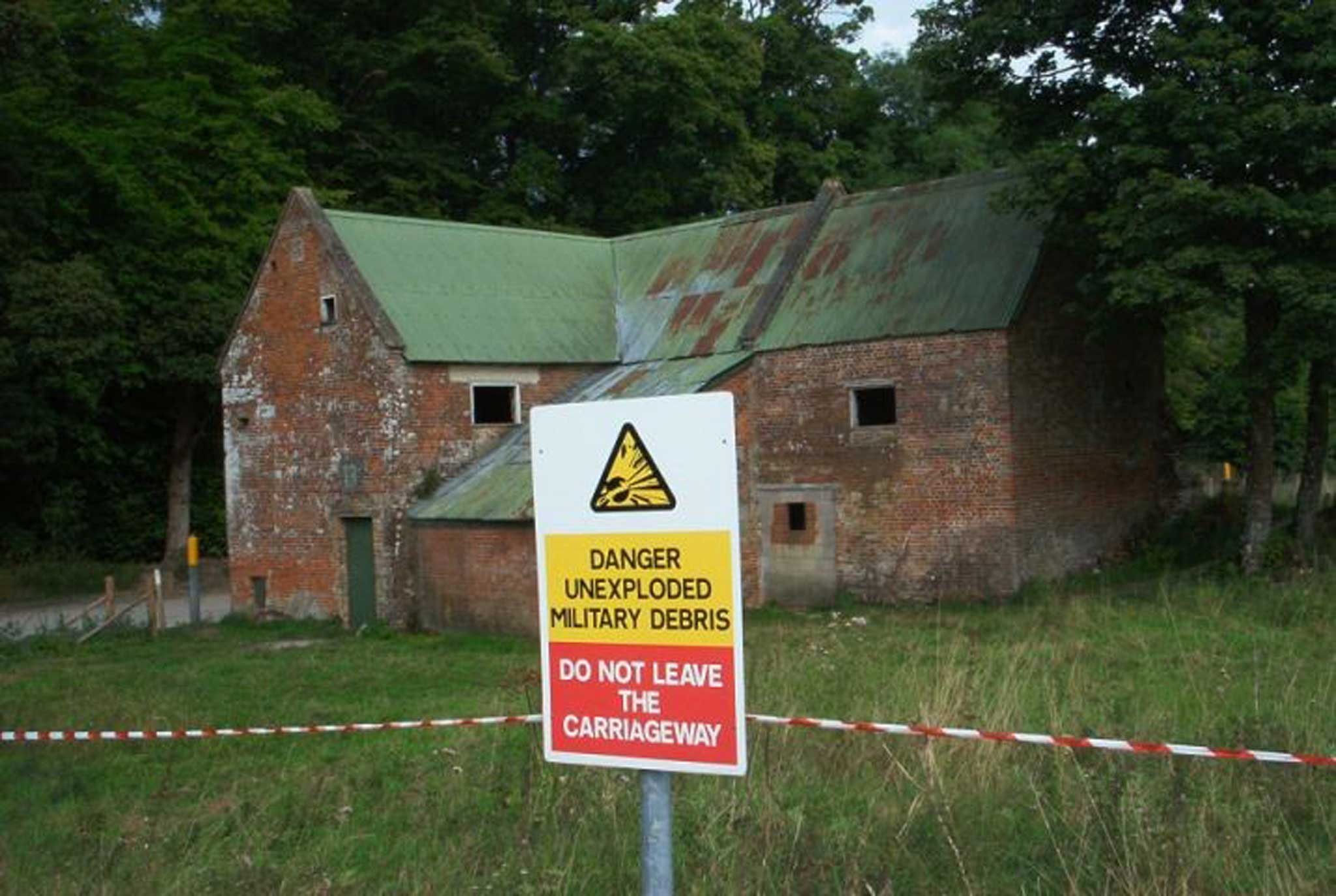 Warning sign: The Army's training ground at Imber