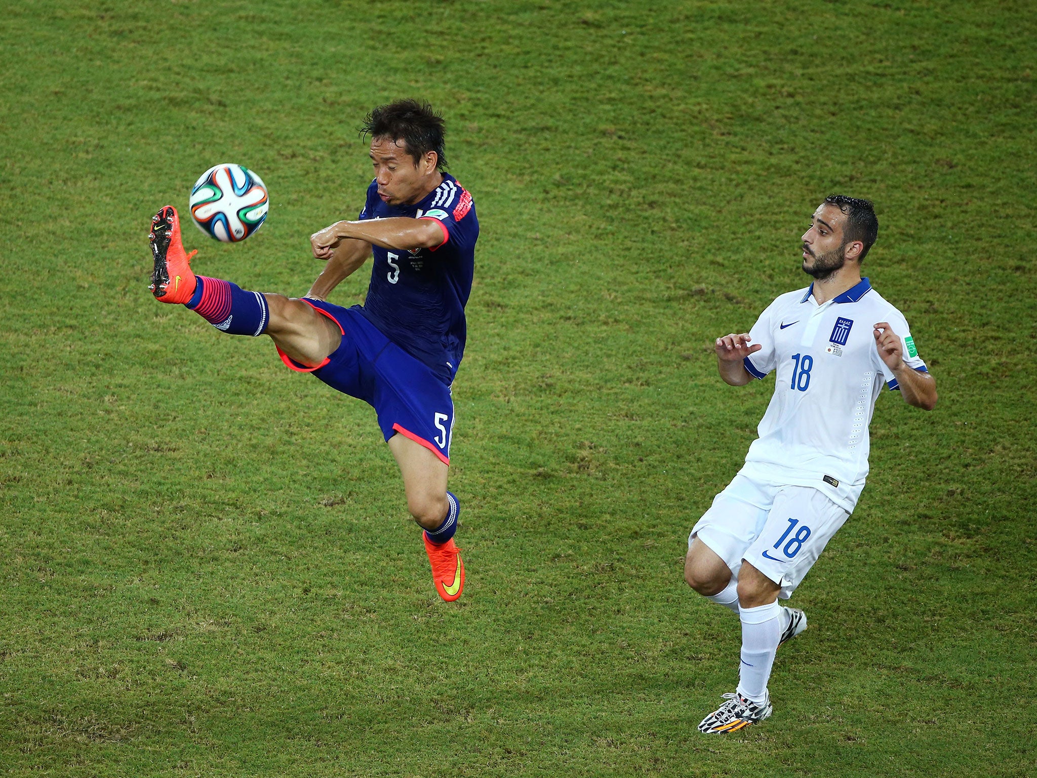Yuto Nagatomo in action against Greece