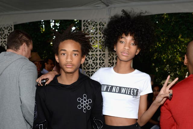 Jaden Smith and Willow Smith pictured in January, 2014, in Beverly Hills, California