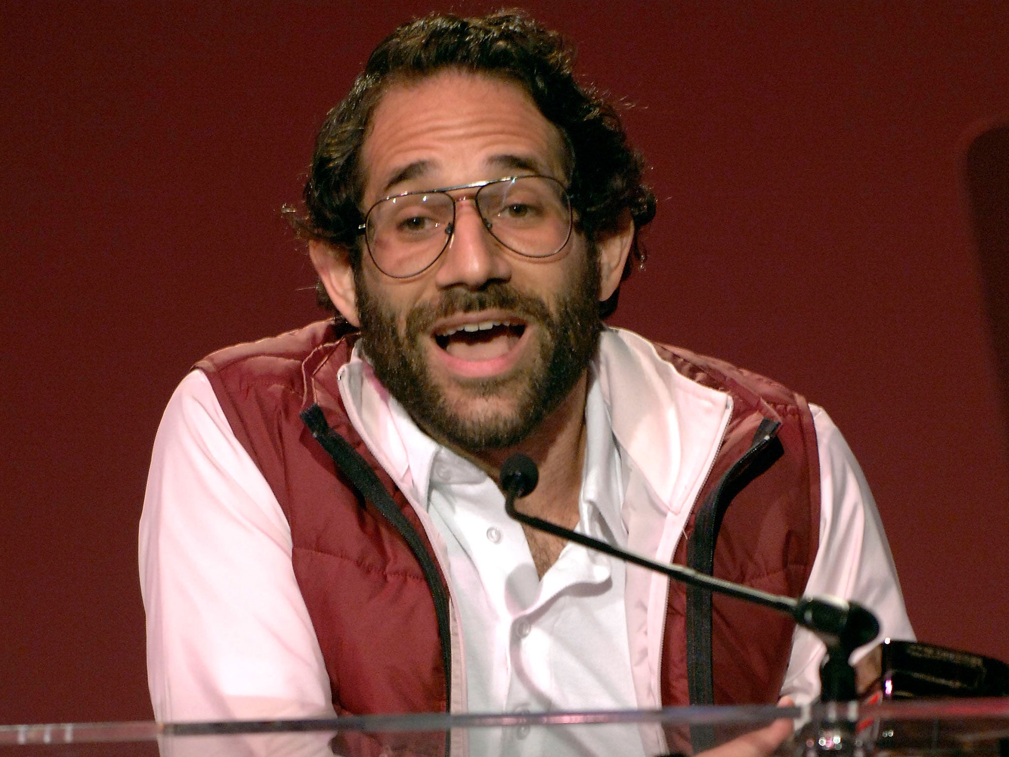 American Apparel's Dov Charney speaks at the LA Fashion Awards at the Orpheum Theatre on October 21, 2005 in Los Angeles, California