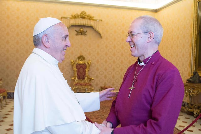 The Pope and the Archbishop of Canterbury, seen at the Vatican this week, have much in common and are clearly not content to ‘agree to disagree’