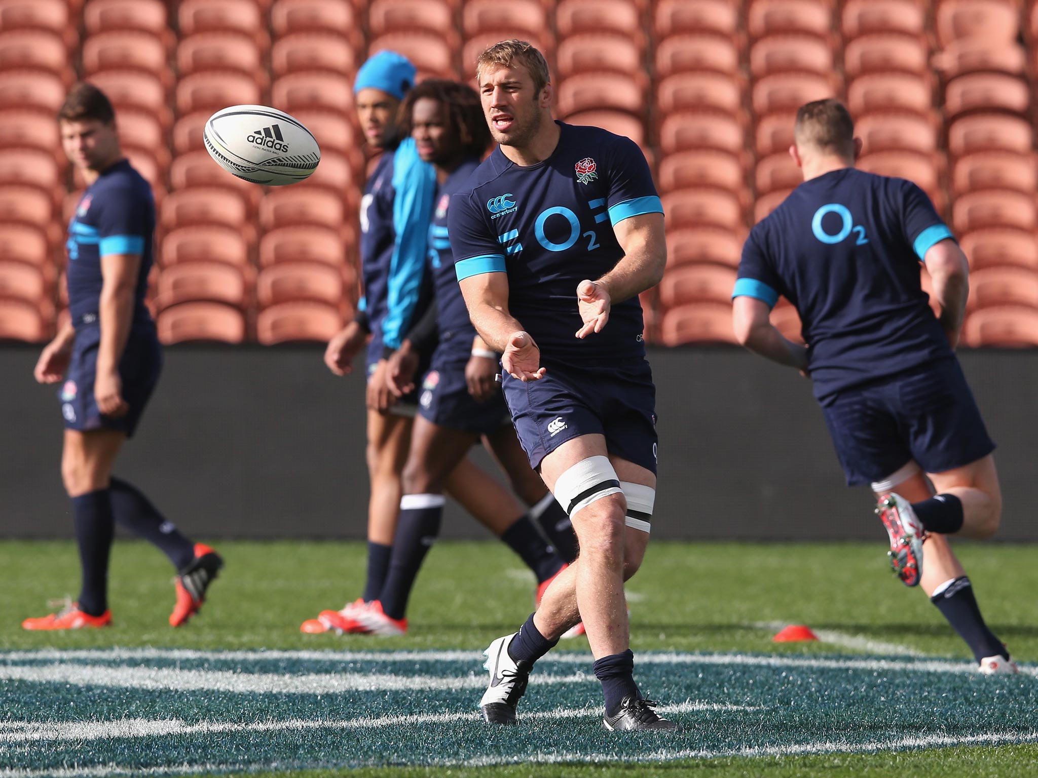 England captain Chris Robshaw during training yesterday ahead of this morning’s final Test