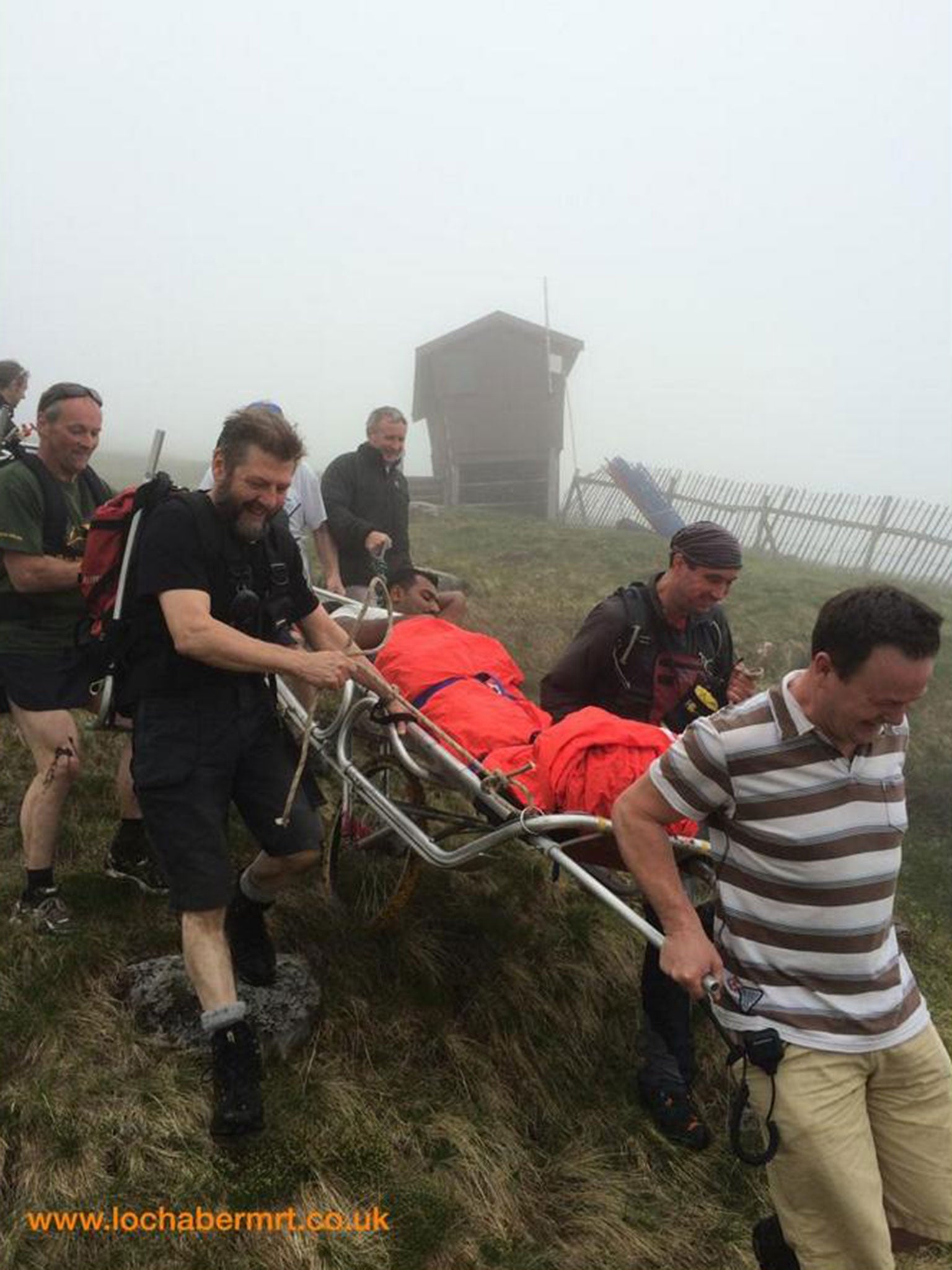 The Lochaber Mountain Rescue Team took the injured man off the mountain.