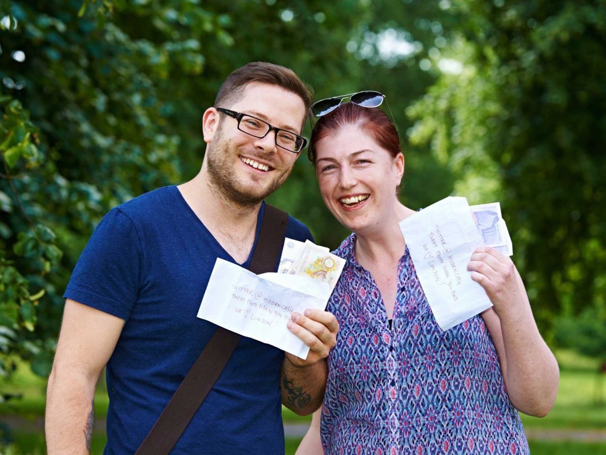 Quids in Adam Mills and Jane Fletcher were among the lucky cash hunters