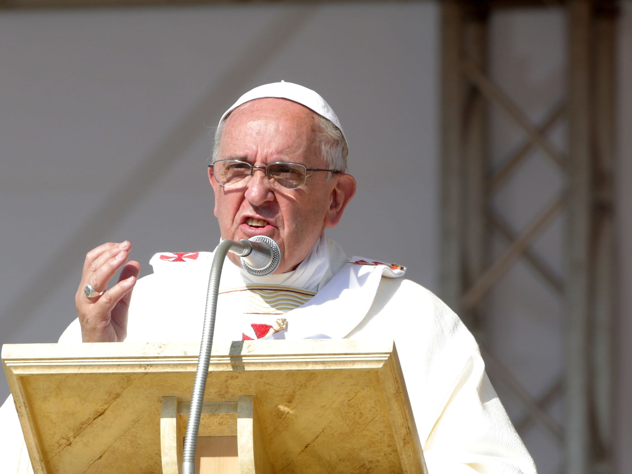 Pope Francis made the comments at Mass in front of thousands of people in a small Italian town.