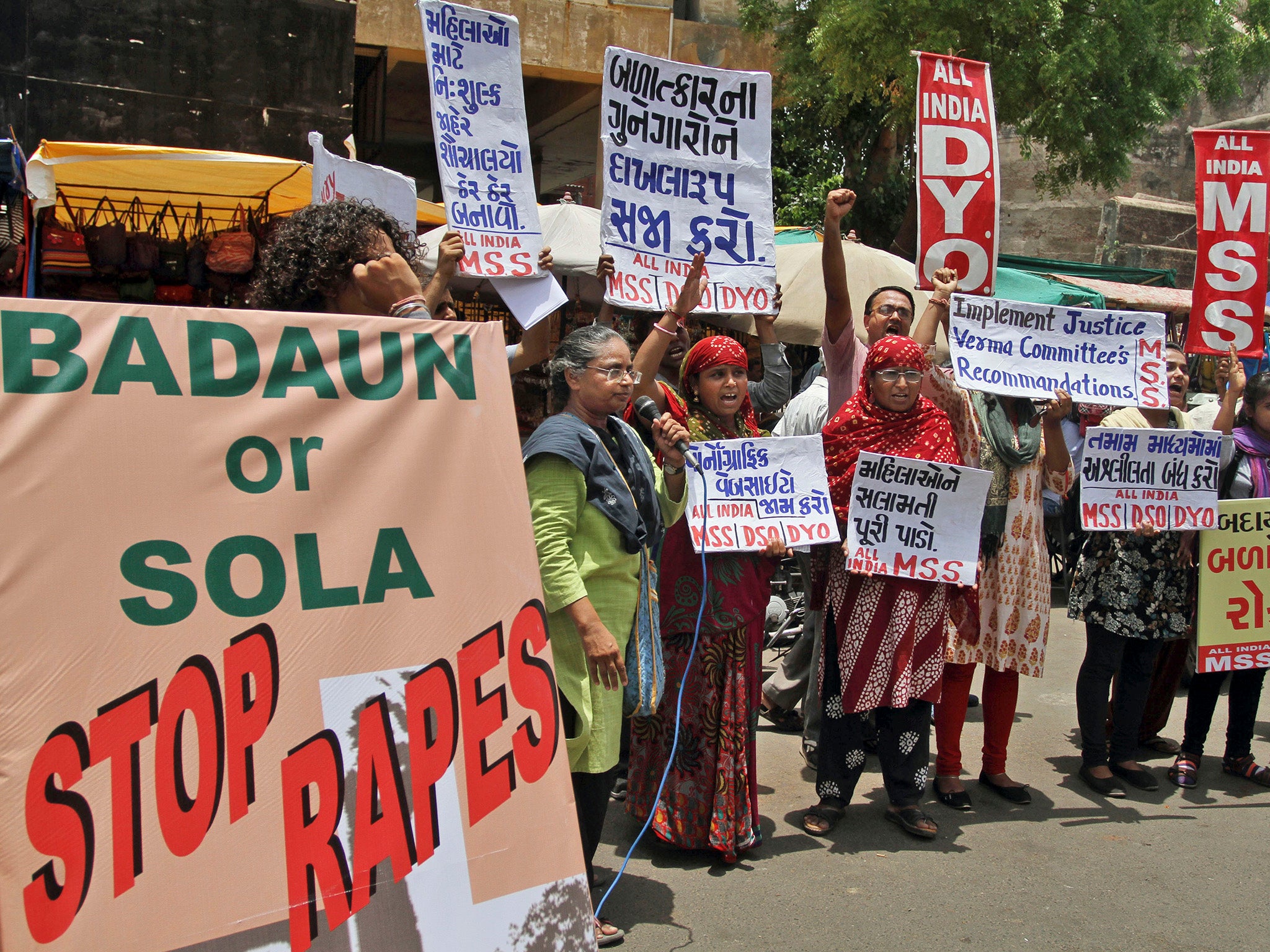 Women in India protest against rape and other attacks on women and girls in the country.