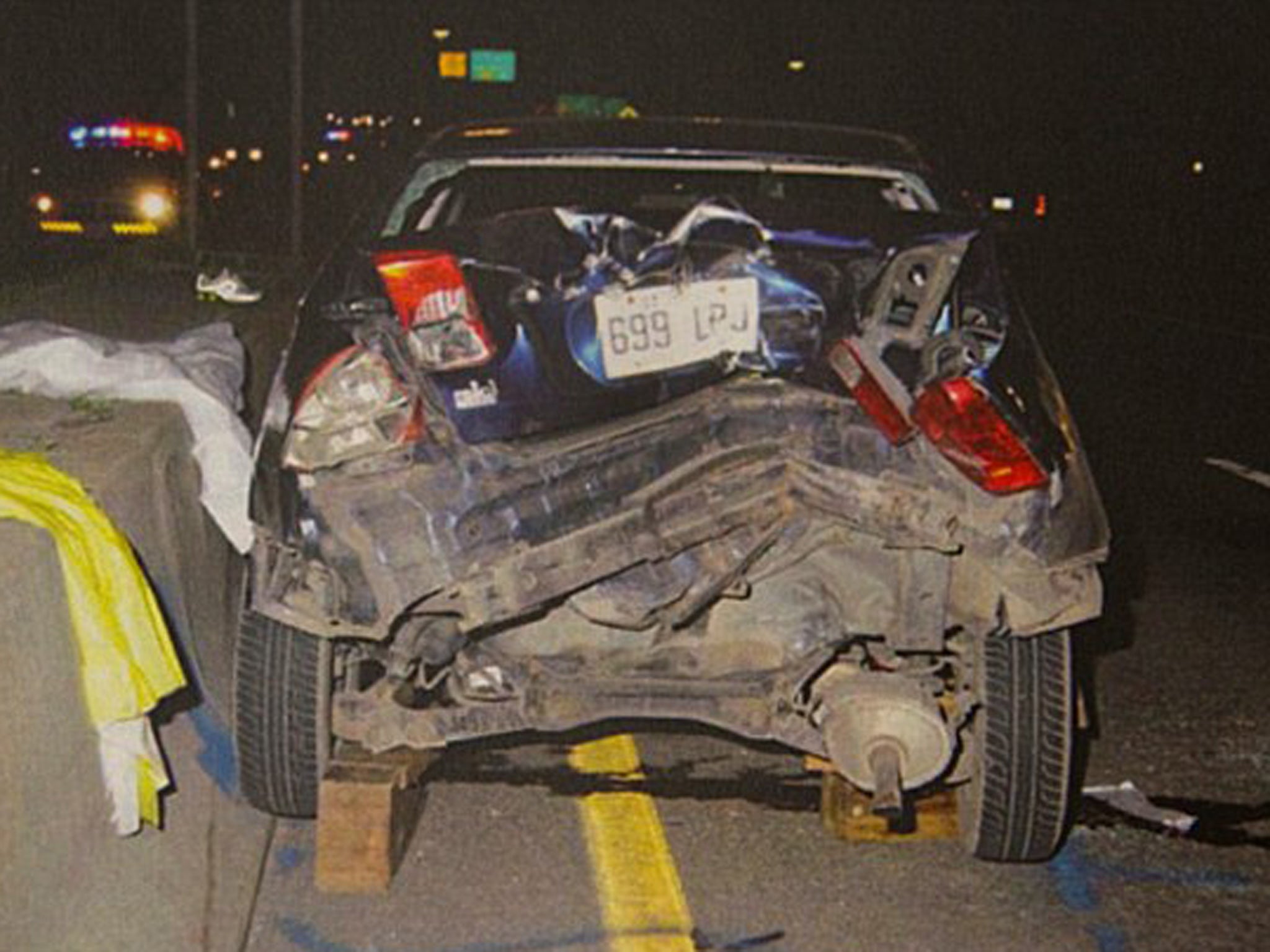 Czornobaj's car after the crash.