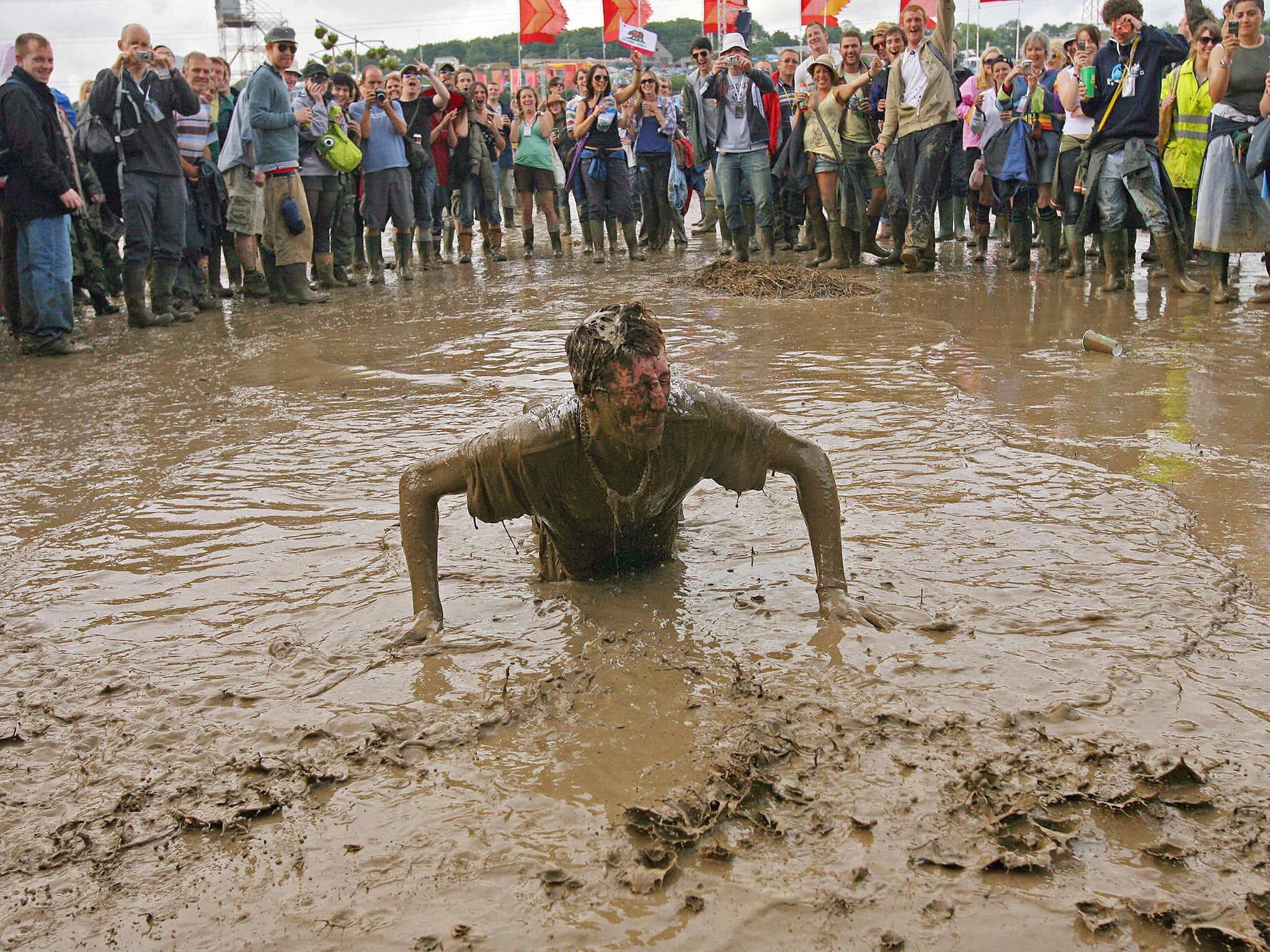 Rain and mud are predicted almost every year at Glastonbury Festival