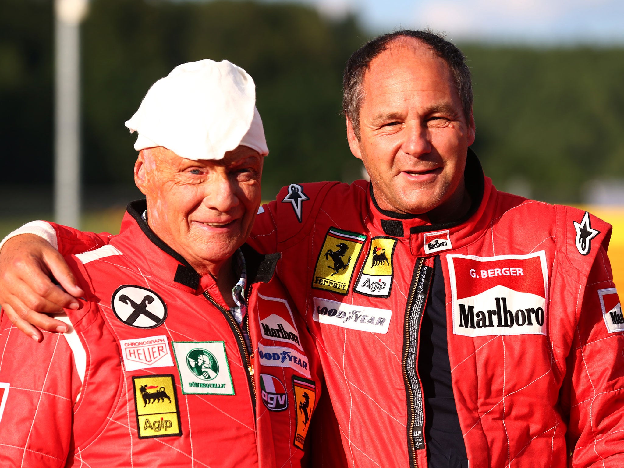 Gerhard Berger (right) swore live on Sky TV