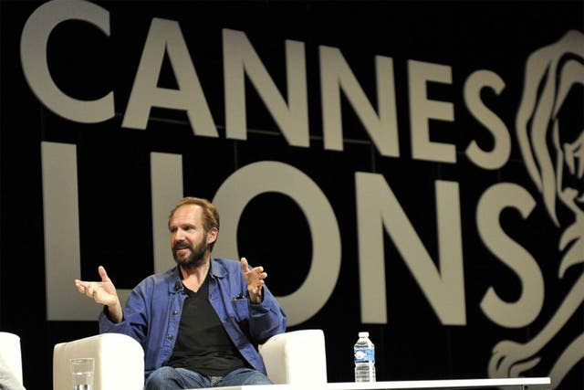 Actor Ralph Fiennes at Cannes Lions ad festival