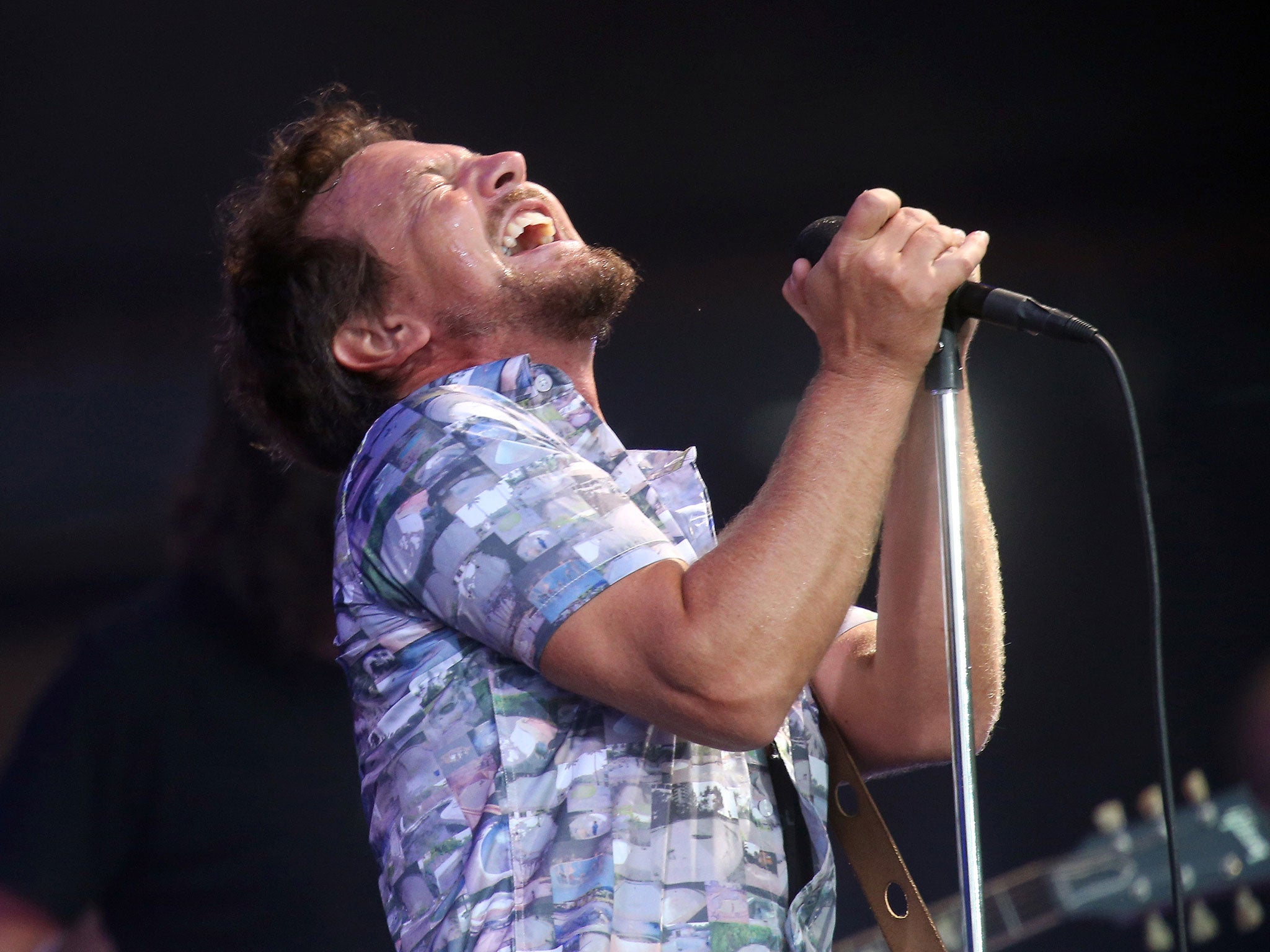 Eddie Vedder performs with Pearl Jam in January 2014
