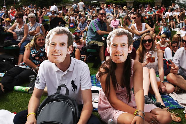 Fans of Andy Murray at Wimbledon